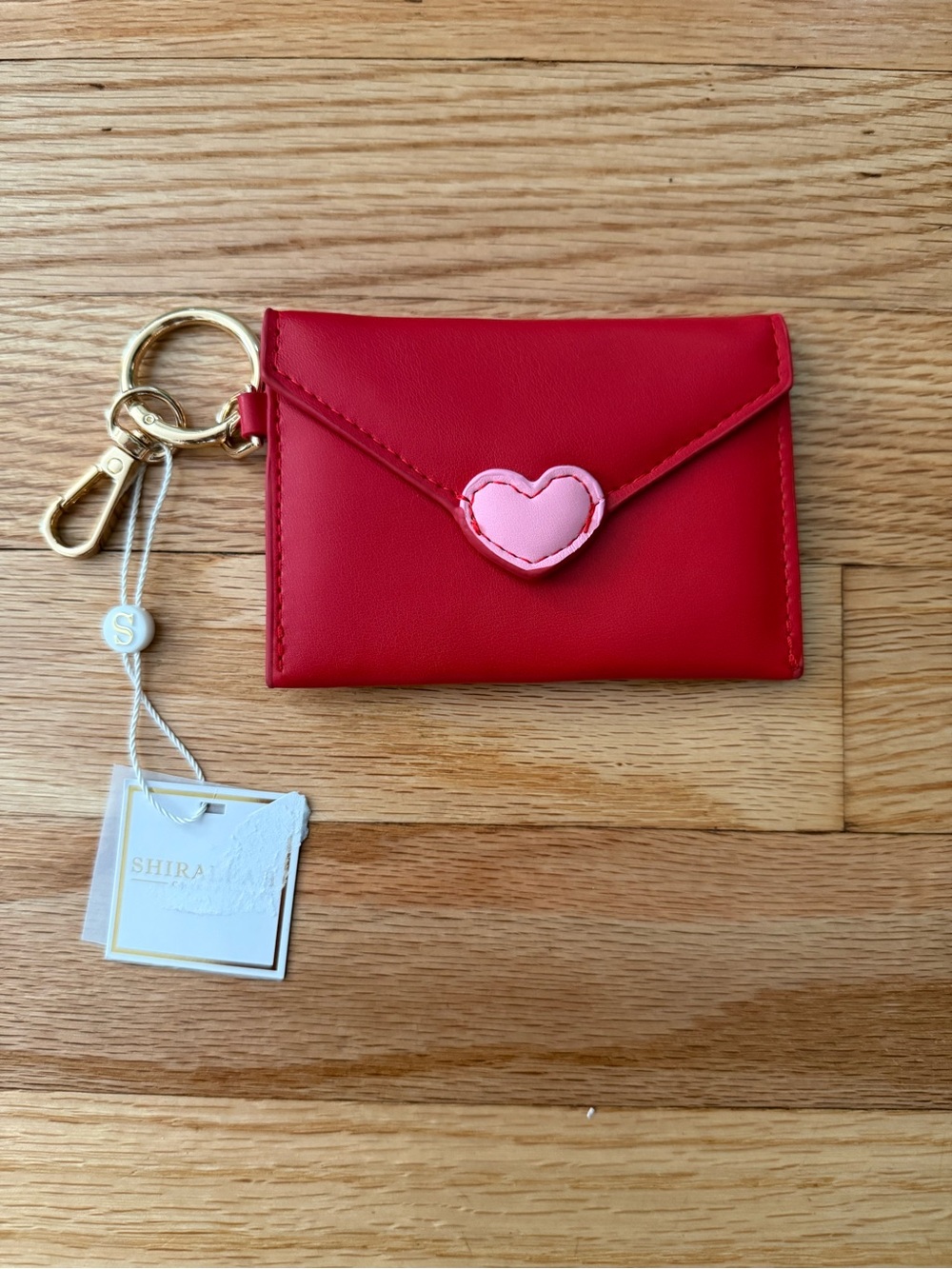 Shiraleah Love Letter Card Case with Pink Heart Bag Charm NWT